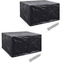vidaXL Garden Furniture Covers 2pcs 6 Person Poly Rattan 172x113cm