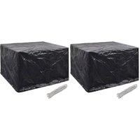 vidaXL Garden Furniture Covers 2 pcs 8 Eyelets 135x135x90 cm