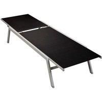 Sun Lounger Steel and Textilene Black Outdoor Garden Bench Chair vidaXL