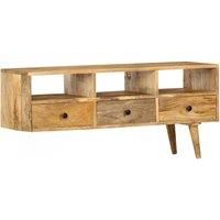 vidaXL TV Cabinet with 3 Drawers and 3 Open Compartments- Retro Style Solid Mango Wood Entertainment Unit/Lowboard/Sideboard
