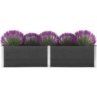 Garden Planter WPC Grey Outdoor Lawn Flower Pot Raised Bed Multi Sizes vidaXL