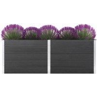 vidaXL Garden Raised Bed, 250x100x91cm, Grey - Durable Wood-Plastic Composite & Weather-Resistant Outdoor Planter for Plants and Flowers, Easy Assembly