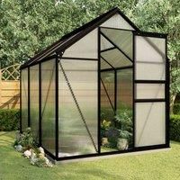 vidaXL Greenhouse with Base Frame Solid Stable Sturdy Maintenance-Free Conservatory Garden Shed Plant Nursery House Anthracite Aluminium 3.61 m²