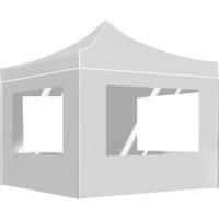 Professional Folding Party Tent with Walls Aluminium 2x2 m White vidaXL