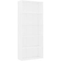 Vidaxl 5-tier Book Cabinet White 80X30X189 Cm Engineered Wood