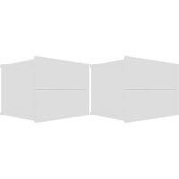 vidaXL Bedside Cabinets, Set of 2 - Versatile White Nightstands with 2 Drawers, Crafted from Engineered Wood for Bedroom and Living Room Furniture