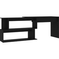 Corner Desk Black Engineered Wood Bedroom Living Room Writing Table vidaXL