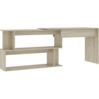 Corner Desk Sonoma Oak Engineered Wood Bedroom Office Writing Table vidaXL
