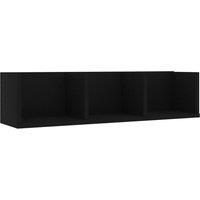 vidaXL Black Engineered Wood CD Wall Shelf - Modern Wall-Mounted Storage Unit for CDs, DVDs, and Accessories - Suitable for Home Office, Living Room, and Kids Room