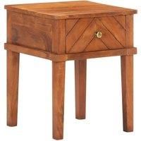 vidaXL Bedside Cabinet in Solid Acacia Wood with Drawer, Brown Finish, Ideal for Bedroom and Living Room, Assembly Required, 40x40x50 cm
