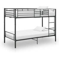 vidaXL Bunk Bed Black Metal 90x200 cm