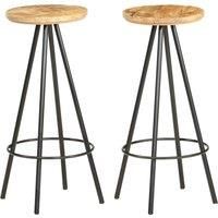 vidaXL Bar Stools 2 pcs Rough Mango Wood