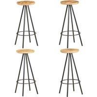vidaXL Bar Stools 4 pcs Rough Mango Wood