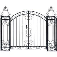 vidaXL Ornamental Garden Gate Wrought Iron Stylish Practical Stable Durable Affordable Outdoor Rose Trellis Arch Archway 122x20.5x100cm