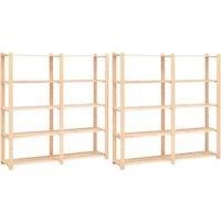 1/2/3/5/10x Solid Pinewood 5-Tier Storage Racks 170x38x170cm 500kg vidaXL