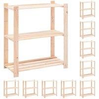Vidaxl 3-tier Storage Racks 10 Pcs 80X38X90 Cm Solid Pinewood 150 Kg