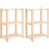 1/2/3/5/10x Solid Pinewood 3-Tier Storage 60x38x90cm 150kg Organiser vidaXL