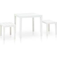 Garden Table with 2 Benches Plastic Table and Chair Set Multi Colours vidaXL