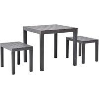 Garden Table with 2 Benches Plastic Table and Chair Set Multi Colours vidaXL