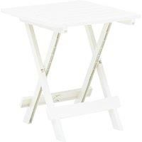 vidaXL Folding Garden Table Side Outdoor Camping Party Picnic Dining Bistro Patio Balcony Terrace op Portable White 45x43x50cm Plastic
