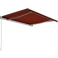 Vidaxl Manual Retractable Awning 400X300 Cm Orange And Brown
