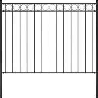 Vidaxl Garden Fence Steel 1.7X1.2 M Black