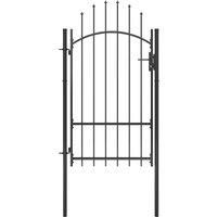 Vidaxl Garden Gate Steel 1X2 2 M Black
