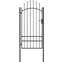 Vidaxl Garden Gate Steel 1X2 5 M Black