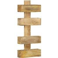 Solid Mango Wood Magazine Wall Rack Hanging Shelf Storage Wooden vidaXL