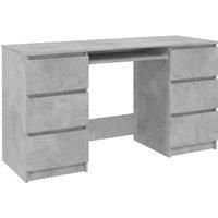 vidaXL Writing Desk Concrete Grey 140x50x77 cm Engineered Wood
