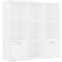 vidaXL Engineered Wood Book Cabinet - Stylish and Classic Design with Ample Storage - Easy to Clean and Assemble - Ideal for Living Room, Bedroom, and Office - White