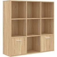 vidaXL Sonoma Oak Book Cabinet - Versatile & Spacious Cube Storage Unit, Ideal for Living Room, Bedroom or Office, Engineered Wood