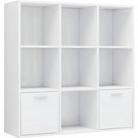 Vidaxl Book Cabinet High Gloss White 98X30X98 Cm Engineered Wood, White