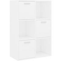 vidaXL Freestanding Storage Cabinet - White Engineered Wood - Multi-functional Shelf for Office, Living Room, Bedroom - Simple Assembly 60x29.5x90 cm