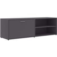 vidaXL Grey Engineered Wood TV Cabinet - Contemporary Media Stand with Storage for Living Room/Bedroom, Scandinavian HiFi Stereo Furniture, 120x34x37 cm