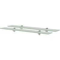 vidaXL Floating Shelves - Set of 2, Tempered Safety Glass, 70 x 20 cm, Modern and Stylish Design, Suitable for Bedroom, Living Room, Bathroom - Transparent
