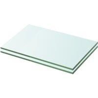 vidaXL Clear Tempered Glass Panel Shelves, 20x25 cm, Strong and Durable, Suitable for Home or Store Displaying, Easy to Clean
