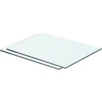 vidaXL 2X Shelves Panel Glass Clear Glass Sheet Plate for Display Case Storeroom Cabinet Slatwall Shop Easy to Wipe Clean Thick Glass 40x25cm