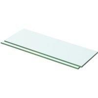 vidaXL Panel Glass Shelves- Set of 2 Clear Tempered Glass for Slat Wall - Simple and Modern Display Shelves, Clear Wall-Mounted, 15 kg Load Capacity, Easy-to-Clean, 50cm x 12cm
