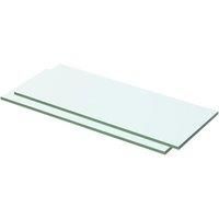 vidaXL 2 pcs Panel Glass Clear Shelves - 50x15 cm, High Load Capacity, Durable Tempered Glass, Easy to Clean, Versatile for Home and Shop, Ideal for Slatwall use
