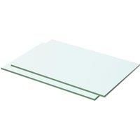 vidaXL Clear Tempered Glass Panels Shelves - 2 pcs, 50x25 cm Size, Durable, Easy Clean, 15 kg Load Capacity for Home, Office, Shop Display on Slatwall