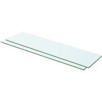 vidaXL Shelves 2 pcs Panel Glass Clear 60x12 cm