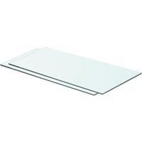 vidaXL Clear Panel Glass Shelves Set, 60x25cm, Tempered Glass Material, Perfect for Display in Living Room, Bedroom, Bathroom or Office