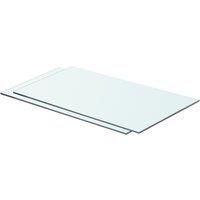 vidaXL Toughened Glass Panel Shelves, Clear, 60x30 cm, Set of 2, Tempered Glass Wall Shelves for Living Room, Bedroom, Bathroom, Office
