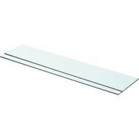 vidaXL 2 pcs Clear Tempered Glass Panels - 70x15 cm - Wall-Mounted Shelves for Home, Office, Retail Display - Durable with 15 kg Load Capacity