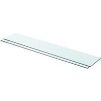 vidaXL Shelves - 2pcs Panel Glass Clear Size 80x15 cm - Tempered Glass Shelves Ideal for Home and Shop - High Load Capacity and Easy to Clean