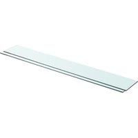 vidaXL Panel Glass Shelves in Clear Transparent Design, Durable Tempered Glass Material, 90x12 cm, 15 kg Load Capacity, Pack Includes 2 Shelves for Homes or Shops