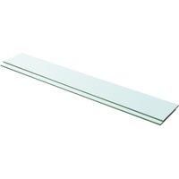 vidaXL 2 pcs Panel Glass Shelves, Clear Tempered Glass, 100x15 cm, Versatile Usage in Living Room, Bedroom, Bathroom, or Office, Easy to Clean