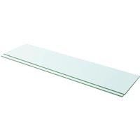 vidaXL Clear Panel Glass Shelves| Set of 2, 100x25 cm, Modern Style Display Feature for Home & Office, Tempered Glass Material, High Load Capacity