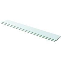 vidaXL Tempered Glass Shelf Panels - Two Clear Glass Display Shelves for Slatwalls, 110x15 cm with 15 kg Load Capacity, Ideal for Home & Shops